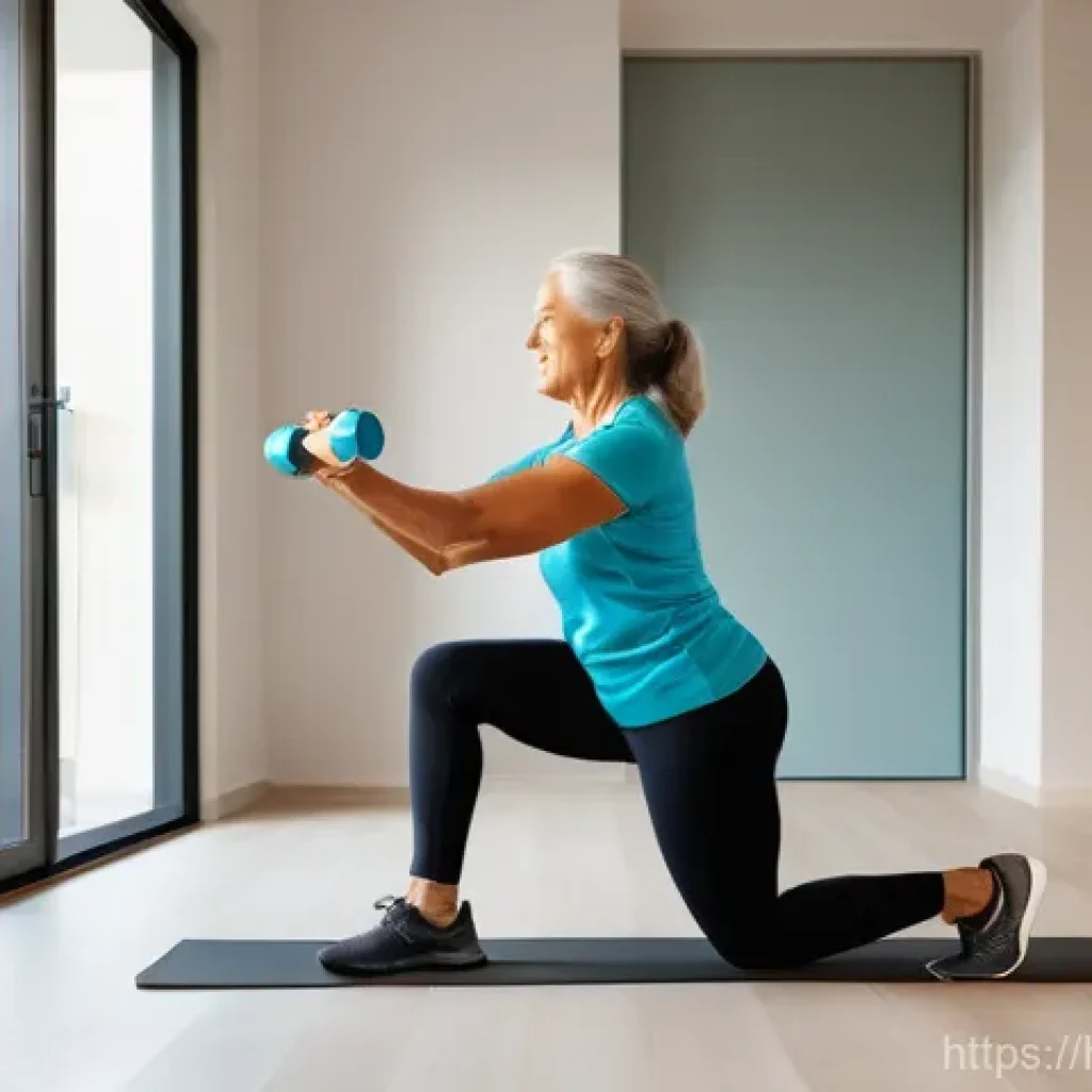 물리치료사의 재활용품 활용 아이디어 - **Empty Plastic Bottles as Dumbbells for Physiotherapy**
"A middle-aged woman, in her 40s-50s, w...