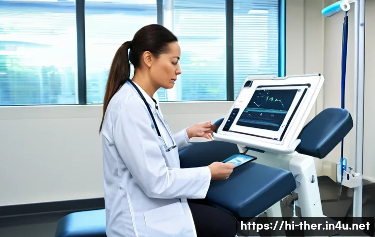 물리치료사의 임상 연구 참여 - **Prompt 1: Innovative Clinical Research in Physiotherapy**
    A bright, modern, and high-tech phys...